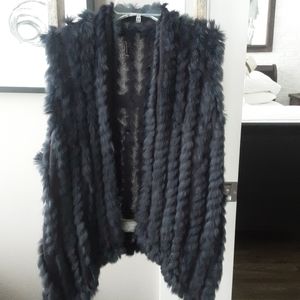 Black fun-fur vest